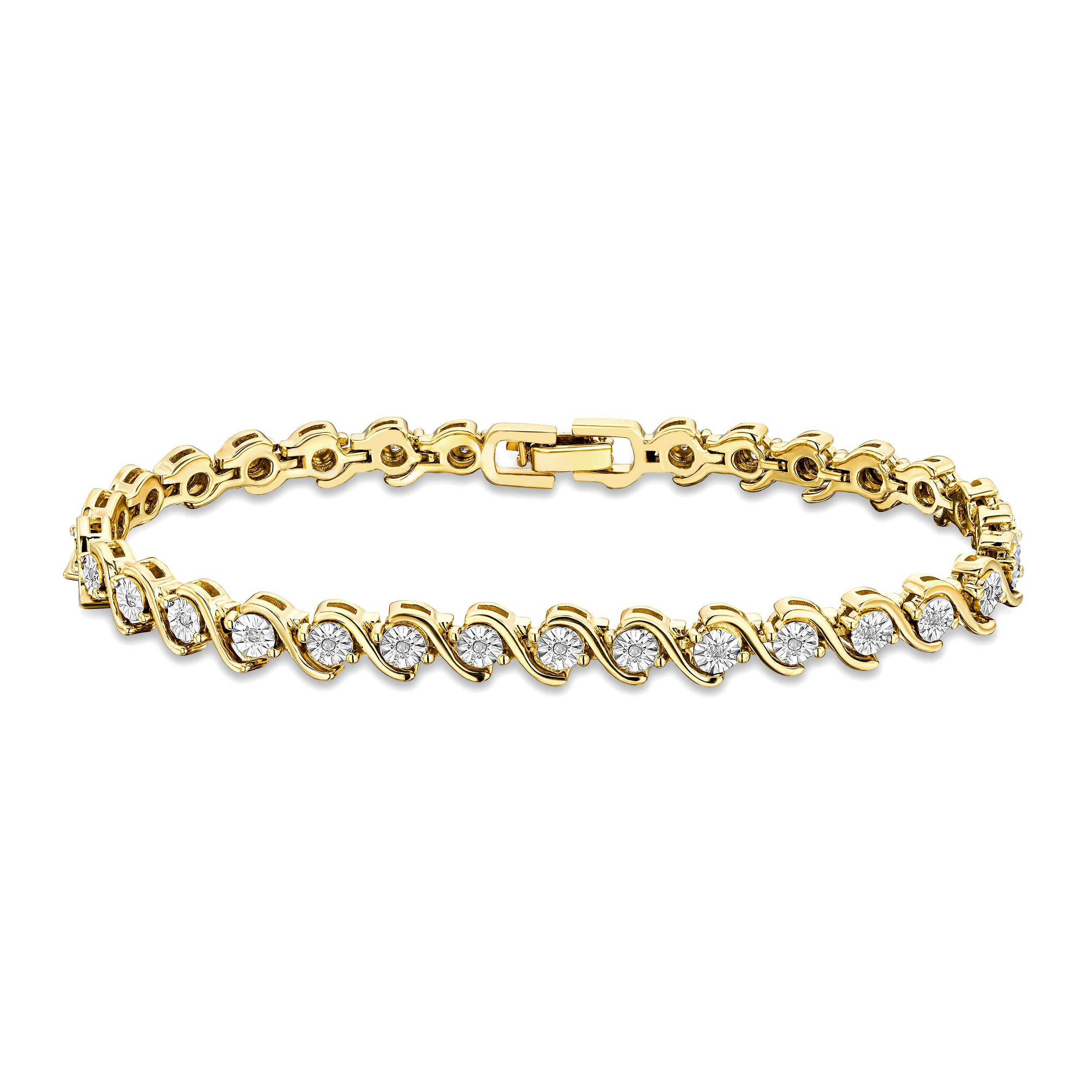 0.19ct Diamond and 18K Gold Vermeil Twist Bracelet